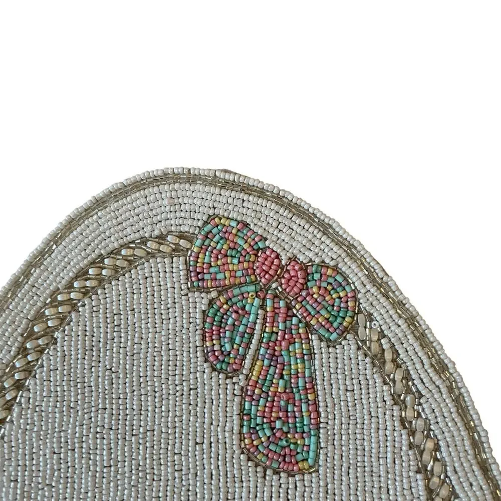Tahari Home Easter Egg Basket Beaded Placemat 15in Spring Pastel New